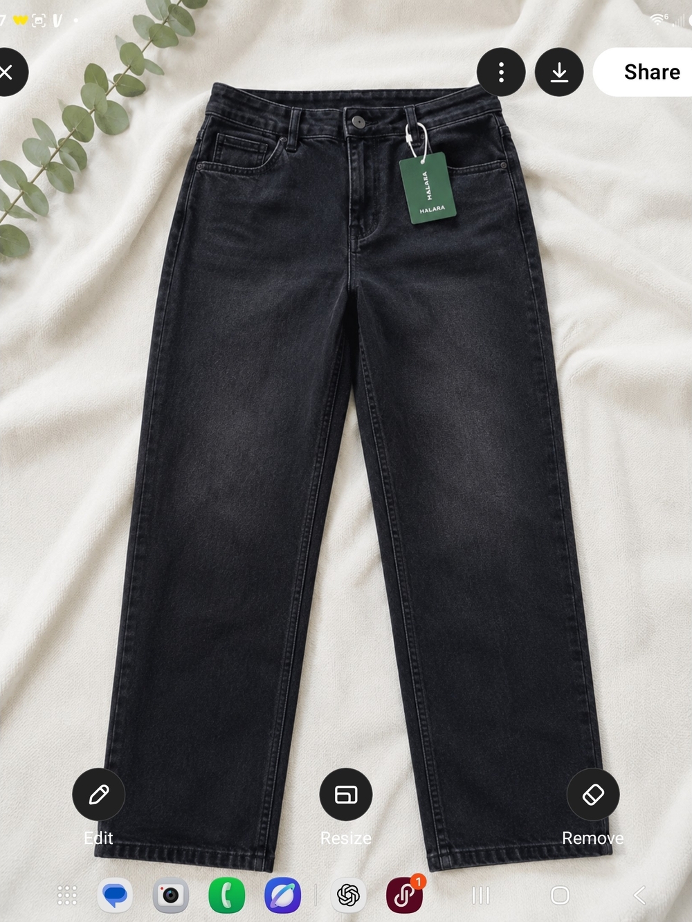 HALARA Black High-Rise Straight Leg Jeans Sz XL